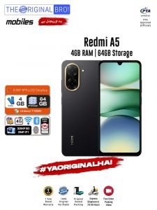 Redmi A5 - 4GB RAM - 64GB Storage - Easy Monthly Installments - PTA Approved - 1 Year Official Warranty - The Original Bro Mobiles - TOB70
